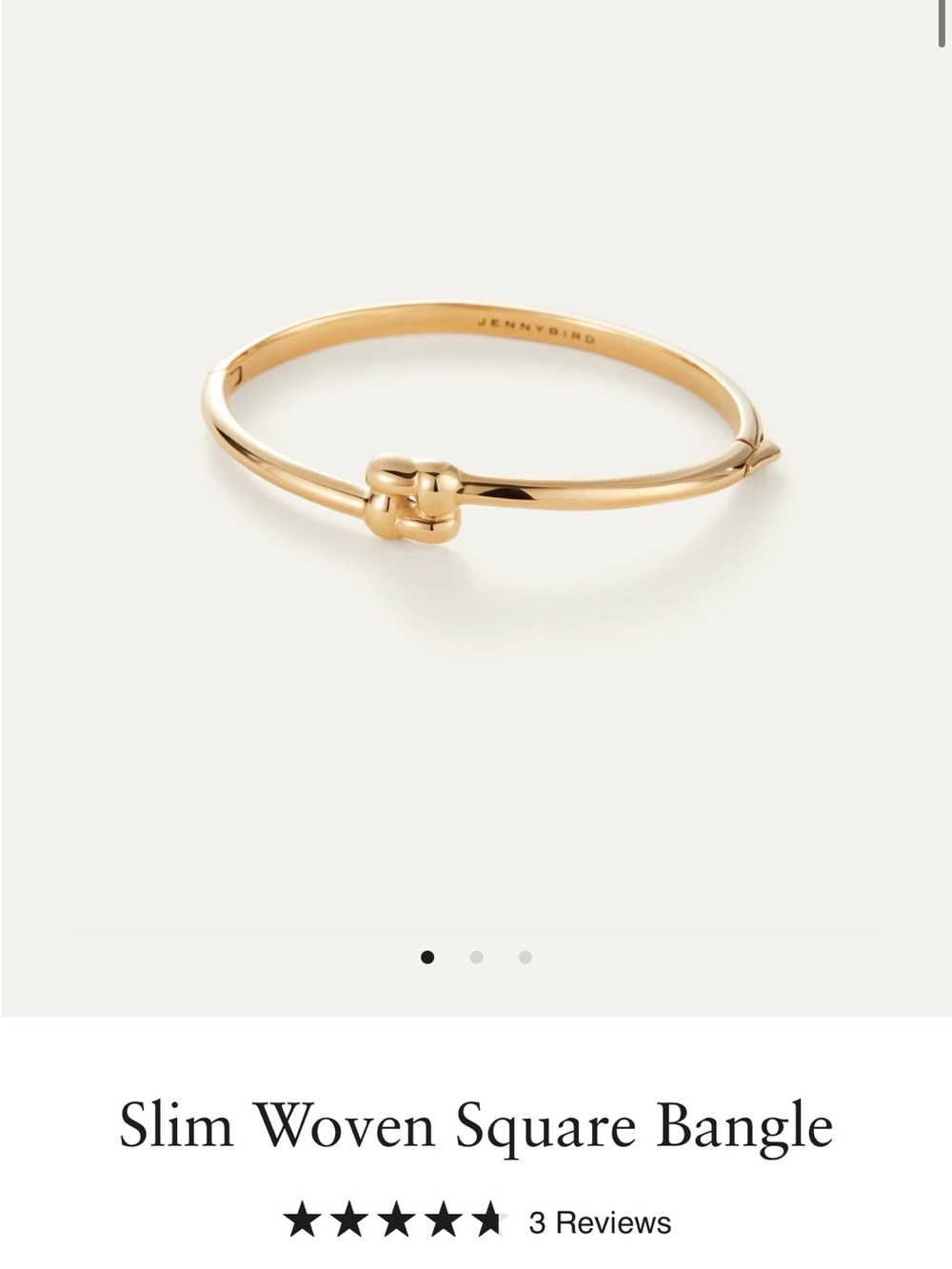 JENNY BIRD slim woven square bangle in
gold